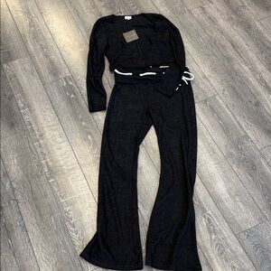 Le Lis Black Flare Jumpsuit